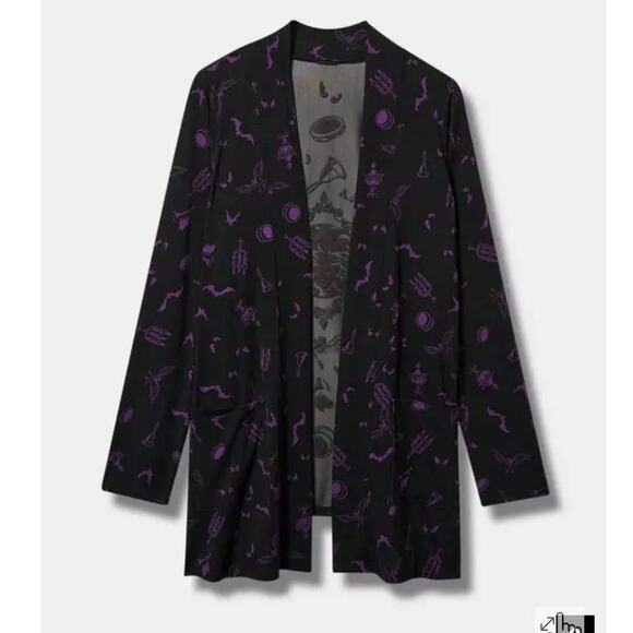Torrid Plus Size 2 Disney Haunted Mansion Super Soft Open Cardigan Madame Leota - Picture 4 of 4